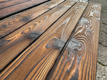 Load image into Gallery viewer, Lärche braun geflammt gebrannte 90, 120, 145mm x 18mm