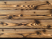 Load image into Gallery viewer, Lärche geflammt gebrannte Wandverkleidung 90, 120, 145mm x 18mm
