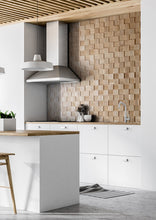 Lade das Bild in den Galerie-Viewer, Eiche glatt 3D Paneele Quadrate Holz Wandverkleidung
